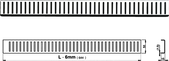 Решётка AlcaPlast Pure 650M матовая