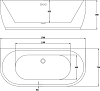 Акриловая ванна Vincea VBT-114, слив-перелив в комплекте, белый