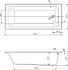 Акриловая ванна Cezares Plane Solo 170х80 Mini-170-80-42-W37