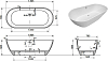 Ванна из искусственного камня Эстет Майами 180x80 ФР-00006013, белый