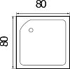 Душевой поддон Wemor 80x80 квадратный