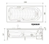 Акриловая ванна Jacuzzi Hexis 9443-239A Sx/9423-6450 белый