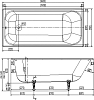 Чугунная ванна Wotte Start 160x75 с ручками