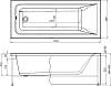 Комплект Акриловая ванна STWORKI Стокгольм 165x70 см, с каркасом + Шторка DIWO Анапа неподвижная, 70х140, профиль хром глянцевый, прозрачное стекло