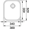 Кухонная мойка 37 см Franke Armonia AMX 110-34 3,5" 122.0021.444, нержавеющая сталь