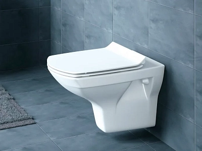 Инсталляция Cersanit Aqua Smart M40 кнопка Movi пластик, хром глянцевый, с унитазом Cersanit Carina 63486 XL CO DPL EO slim, микролифт