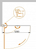 Шторка для ванной Cezares ECO-O-V-21-120/140-P-Cr-L стекло punto