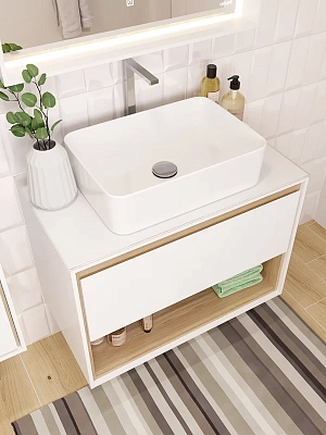 Тумба под раковину Cersanit Louna 80 SP-SZ-LOU80-BL/Wh белый