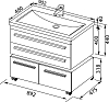 Мебельная раковина Aquanet Нота 90