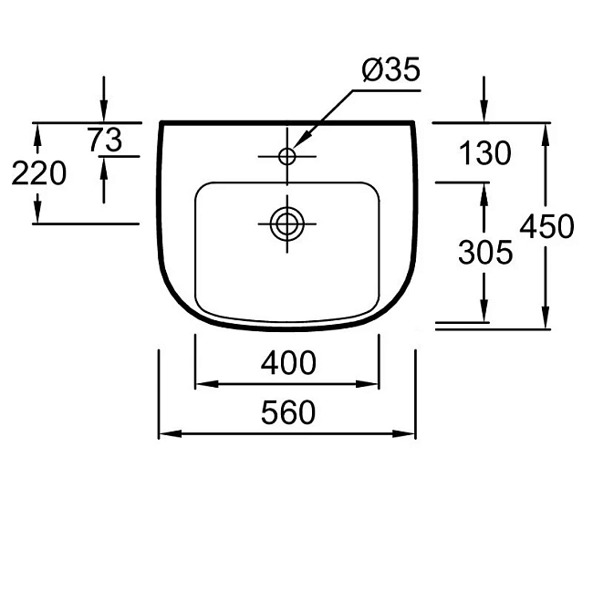 Раковина Jacob Delafon Odeon Up 18564W-00/18566W-00 белый