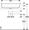 Раковина накладная 45x60 см Geberit VariForm 500.778.01.2 без отверстия перелива, белый