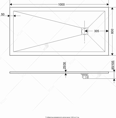 Душевой поддон RGW ST-G 16152810-02 80x100 см, графит