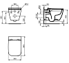 Подвесной унитаз безободковый Ideal Standard i.life B, технология RimLS+, крышка-сиденье с микролифтом, белый, T533001