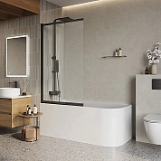 Шторка на ванну BelBagno Luce LUCE-VF-11-80/145-C-NERO