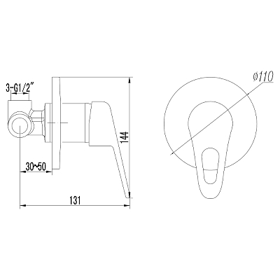 Смеситель для душа Lemark Luna LM4123C хром