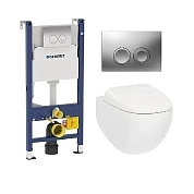 Инсталляция Geberit с унитазом Am.Pm Sensation FlashClean C301700WH, сиденье микролифт, комплект