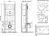 Комплект унитаза с инсталляцией Damixa Jupiter DX77.IS10151.1738 с сиденьем микролифт и клавишей смыва хром глянец