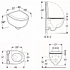 Комплект Geberit Renova Compact Rimfree, унитаз подвесной, сиденье, кнопка Delta20
