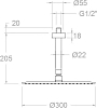 Душ верхний с кронштейном Ramon Soler Hidroterapia BVRM300