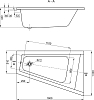 Акриловая ванна Sturm Itel 160x100 L