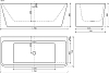 Акриловая ванна Sancos Square 170x75 FB14, белый