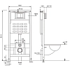 Инсталляция + унитаз Abber Bequem AC1100/AC0105/AC0121, безободковый, сиденье микролифт, клавиша смыва хром