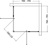 Душевой уголок AQUAme 80x80 AQM7102-2-8, профиль черный, стекло прозрачное