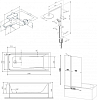 Акриловая ванна Am.Pm Gem 150x70 W90ASET-150D3W5 с каркасом, шторкой и душевой системой со смесителем, белый