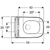 Инсталляция Geberit с безободковым унитазом Geberit Smyle Square Rimfree, сиденье микролифт, клавиша белая, комплект , 458.128.11.1/500.683.00.2