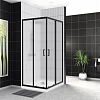 Душевой уголок BelBagno UNO-195-A-2-90-P-NERO 90x90, профиль черный, стекло рифленое