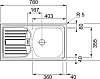 Кухонная мойка 78 см Franke Eurostar ETN 614 N 101.0018.890, нержавеющая сталь