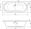 Акриловая ванна Cezares Amalfi 180х80 AMALFI-180-80-45