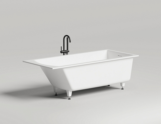 Ванна из искусственного камня Salini Cascata S-Sense 180x80 104513M, белый матовый