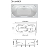 Акриловая ванна 1MarKa Dinamika 01ди1880кс2+ белый