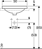 Раковина встраиваемая 40x50 см Geberit VariForm 500.709.01.2 с отверстием перелива, белый