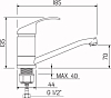 Смеситель для кухни РМС SL128-004F-15, хром