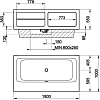 Ванна из искусственного камня Gessi Rettangolo 180х100 см 37597#521 с открытыми полками SX и съемной панелью DX, белый матовый