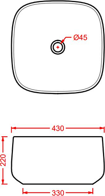 Раковина накладная 43 см ArtCeram Cognac COL006 05 00, матовый белый