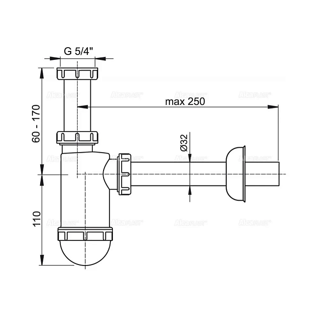 Сифон для раковины AlcaPlast A430