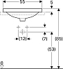 Раковина встраиваемая 40x55 см Geberit VariForm 500.737.01.2 с отверстием перелива, белый