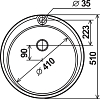 Кухонная мойка 51 см Franke Ronda RBN 610 101.0457.443, нержавеющая сталь