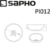 Раковина-чаша Sapho Priori PI012 42 см, белый/синий