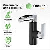 Смеситель для раковины OneLife P08-921B хром, черный