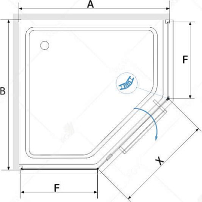 Душевой уголок RGW Hotel HO-084B 90x90 350608499-14, профиль черный