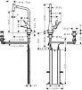 Смеситель для кухни Hansgrohe Metris 73806800, сталь