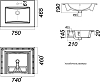 Мебельная раковина Sanita luxe Quadro 75