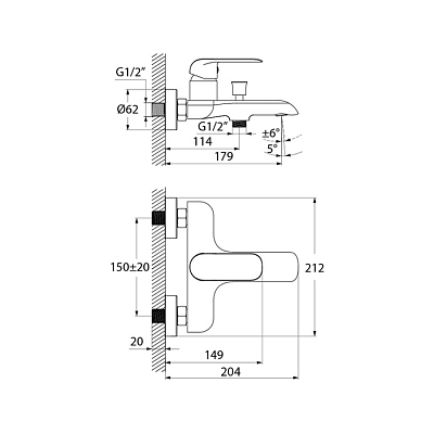 Смеситель для ванны Iddis Calipso CALSB00i02WA белый