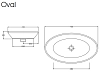 Раковина накладная ArtCeram Oval OVL001 0100 белый