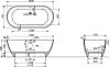 Ванна из искусственного камня STWORKI Берген 160x75 см, отдельностоящая, овальная