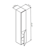 Шкаф-пенал 30 см Am.Pm Gem M90CHR0306HF орех